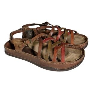 Earth Origins Oasis Sandals Womens Size 7.5B Slingback Leather Strappy Bohemian